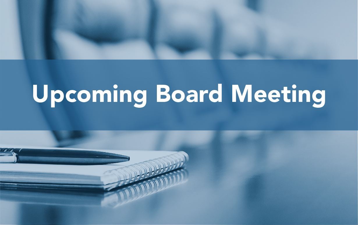  upcoming board meeting graphic